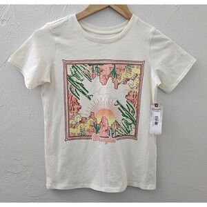*NEW w/Tags  Girls Wrangler Short Sleeve T-Shirt Size Large White Horses Sunrise